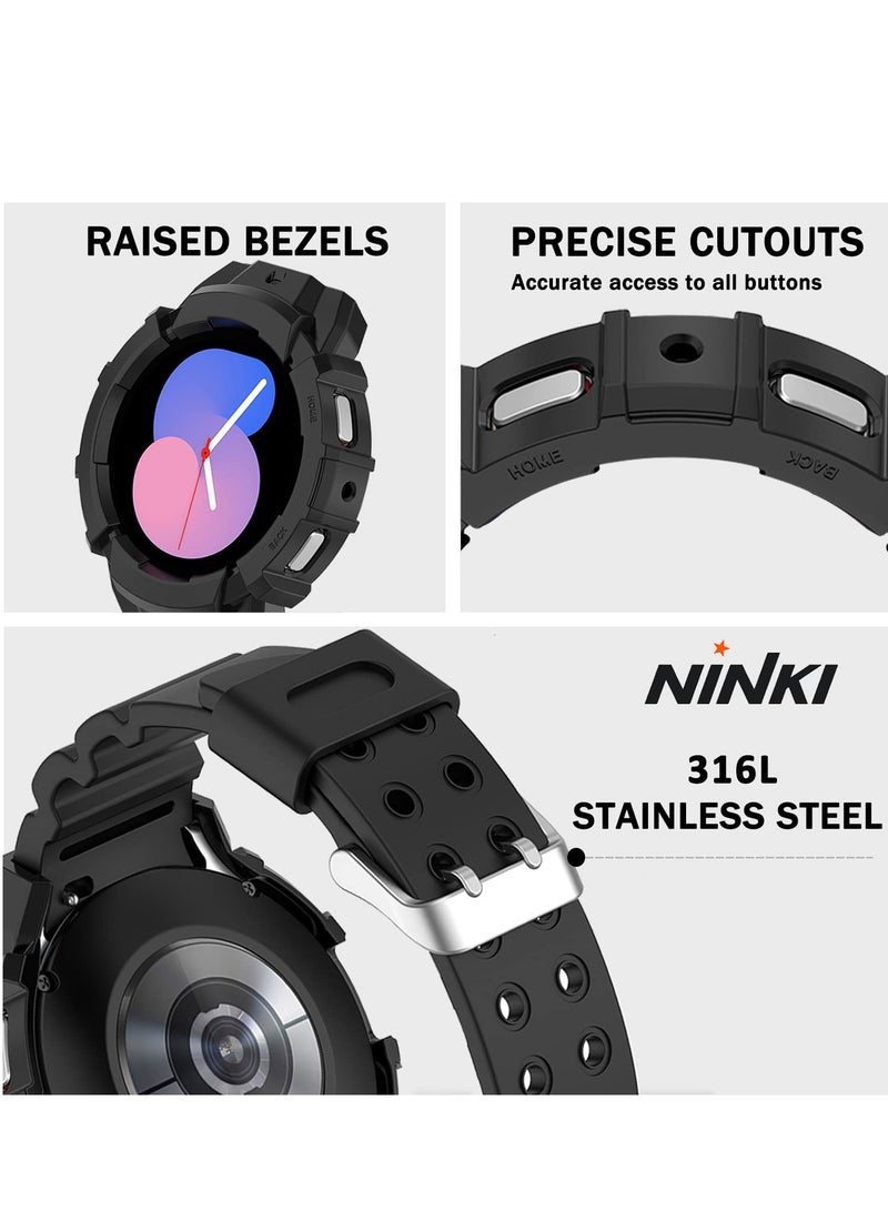 Compatible Samsung Galaxy Watch 4/5 Band with Shockproof Case and Anti-Scratch Protection, TPU Sport Strap (44mm) - Image 2